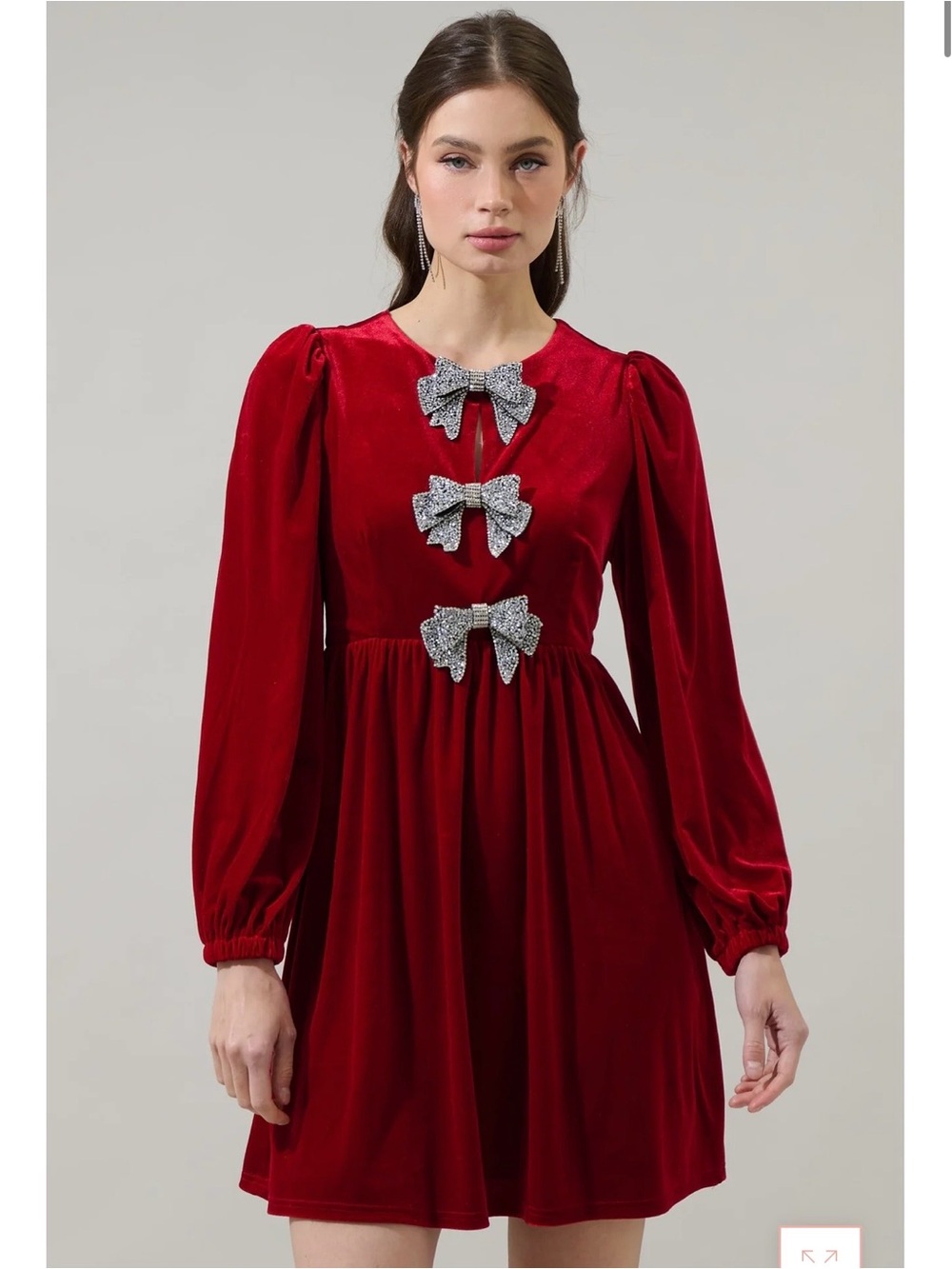SUGARLIPS Glow Bow Velvet Dress